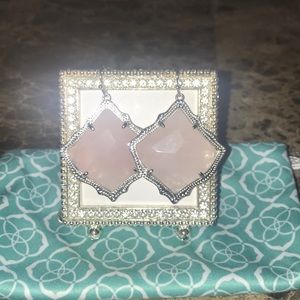 Kendra Scott Kirsten Silver Drop Rose Quartz
